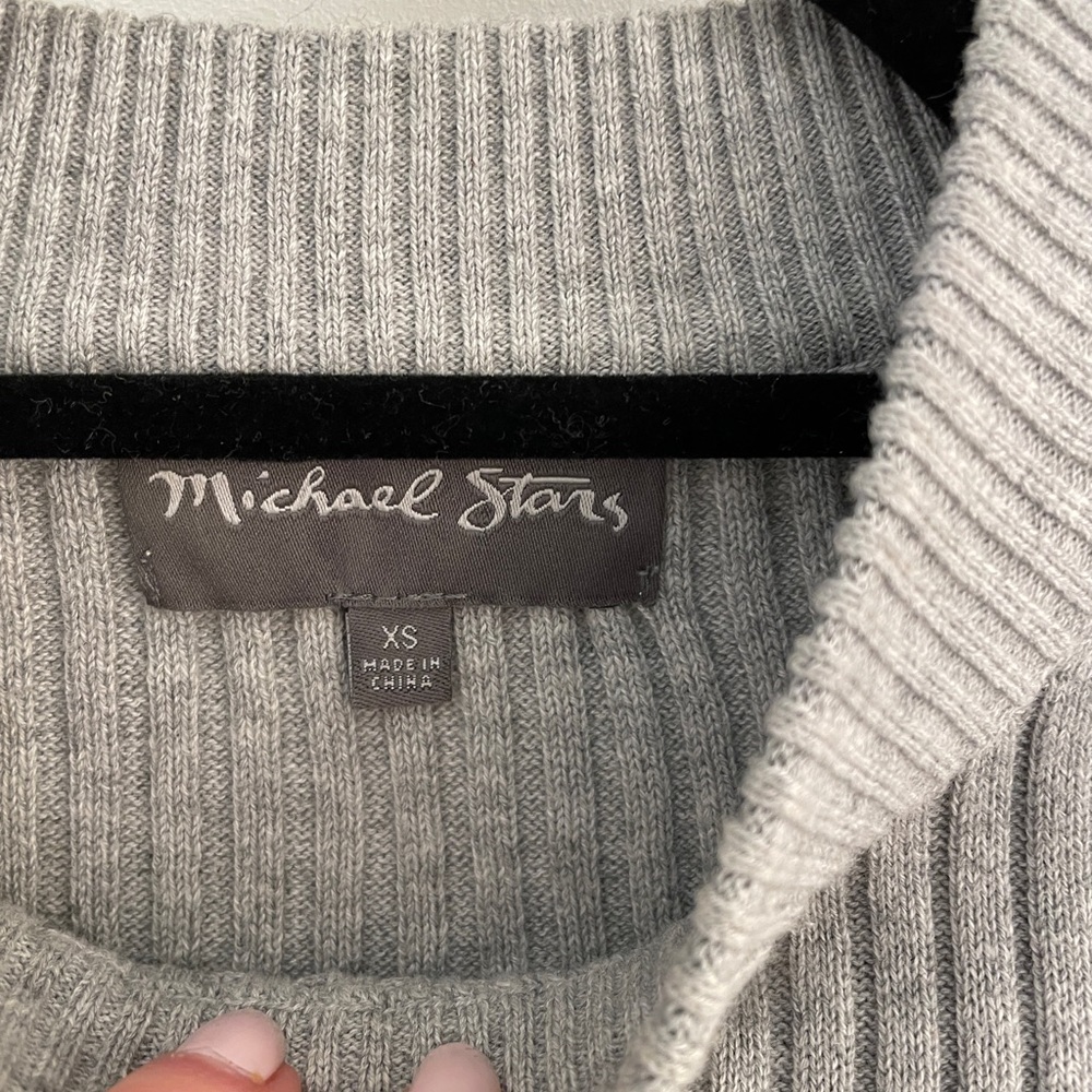 Michael Stars Rib Knit 3/4 Ruffle Sleeve Sweater - Picture 5 of 10